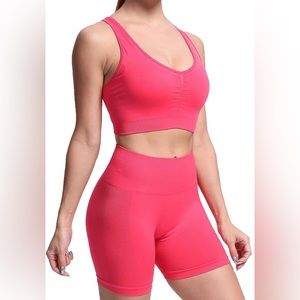 Sports Bra + Biker Short Yoga Fitness Outfit